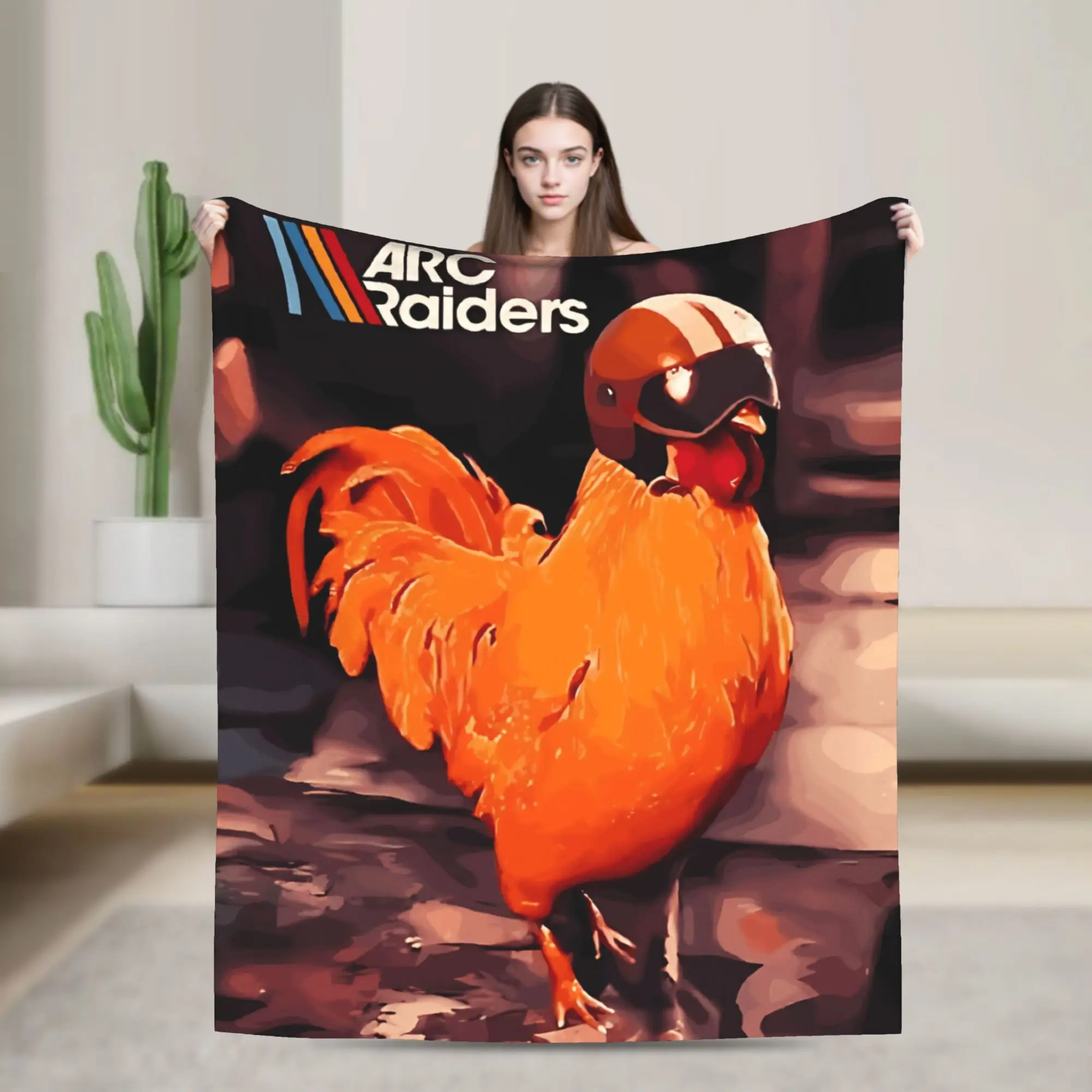 Arc Raiders Rooster Game Flannel Blankets Winter  Warm Soft Bedding Throws for Kids Home Decor Fashion Bedspread Sofa Bed Cover
