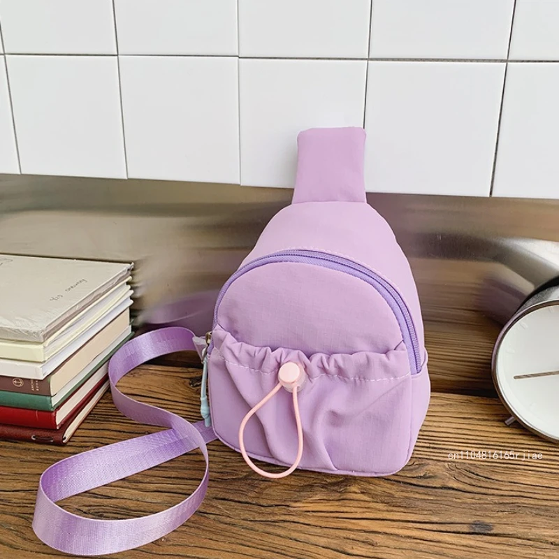New Women's Chest Bag Fashionable High Quality Girls' Sports Waist Bag Solid Color Multi Functional Fitness Phone Storage Bag