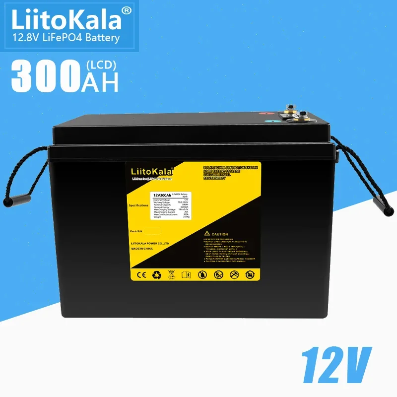 LiitoKala 12V 200Ah 300Ah LiFePO4 batteria 100Ah 120Ah 150Ah camper impermeabile Golf Cart batteria Off-Road Off-grid energia solare