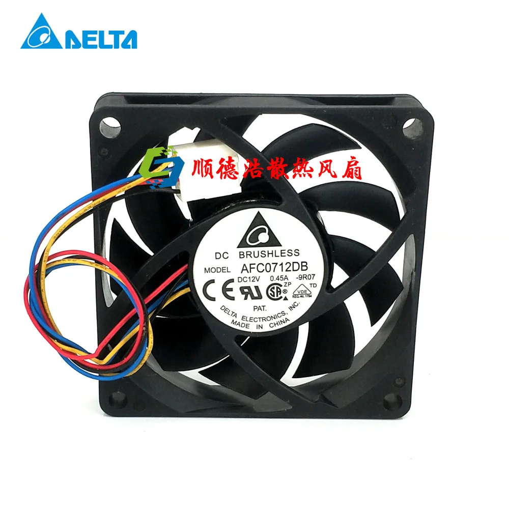 

Delta Electronics AFC0712DB DC 12V 0.45A 70x70x15mm 4-Wire Server Cooling Fan