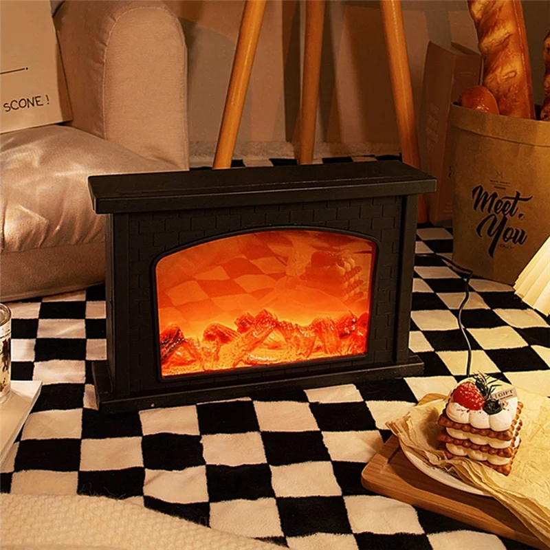 BAAG-시뮬레이션 불꽃 램프 밤 램프 복고풍 분위기 장식 벽난로 램프 유럽 스타일 장식품