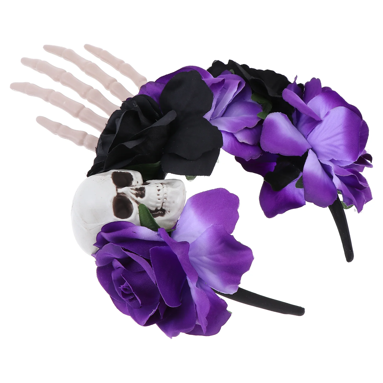 

1Pcs Skull Rose Headdress Halloween Hair Decor Premium Lightweight Party Headband for Festival Costume Cosplay Accessory