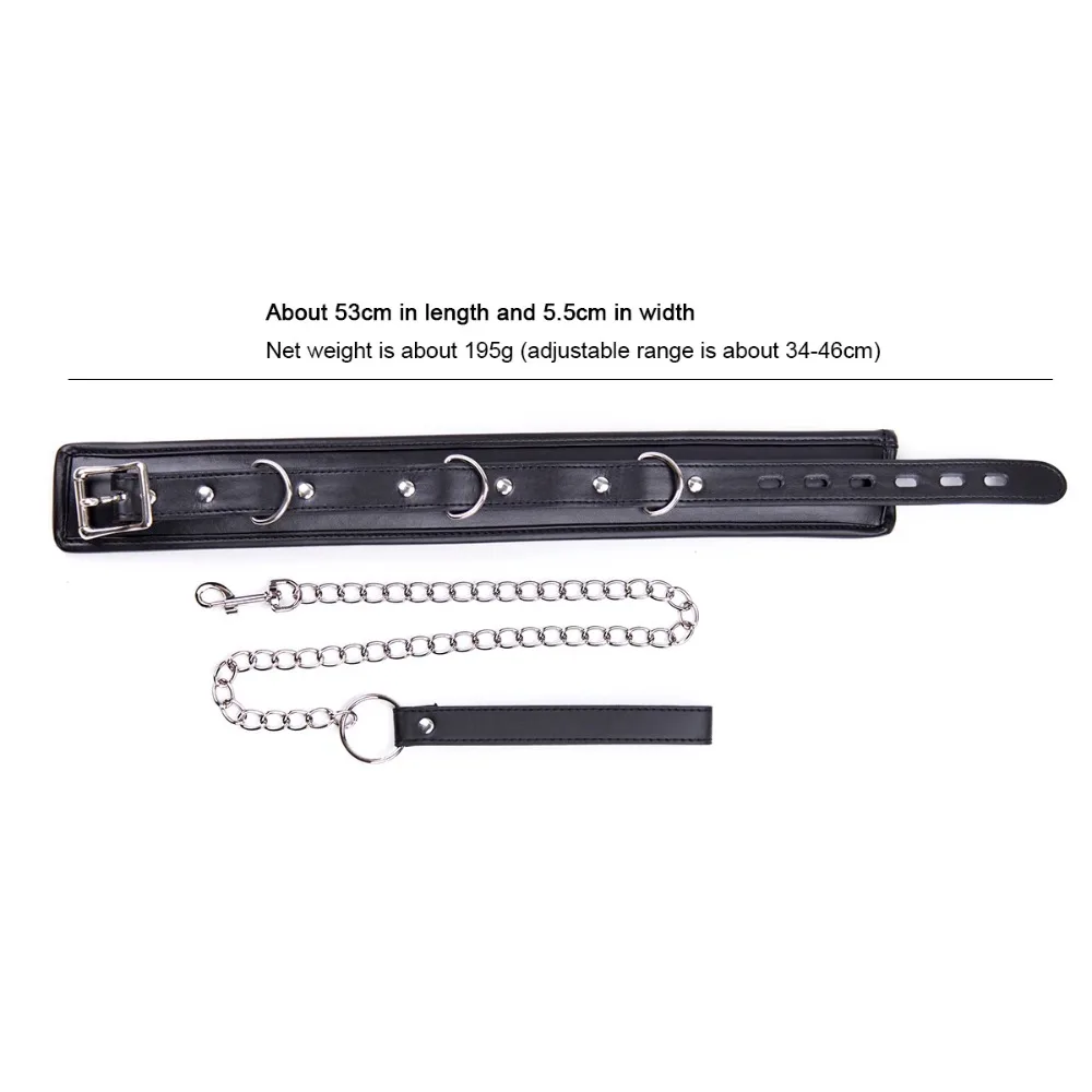 Bdsm Bondage Collar Leather And Iron Chain Link Metal Hole Slave Collars For Women Sex Toys For Couples Sex Restraints view 4