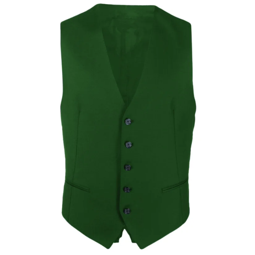 Men's Business Casual Suit Vest Elegant Gentleman Style V-Neck Sleeveless Solid Color Adjustable Belt