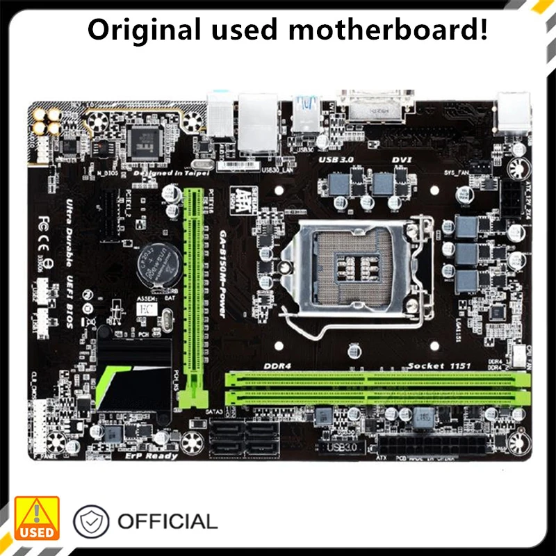 

For GA-B150M-Power B150M-Power Original Used Desktop Intel B150 32G DDR4 Motherboard LGA 1151 i7/i5/i3 USB3.0 SATA3