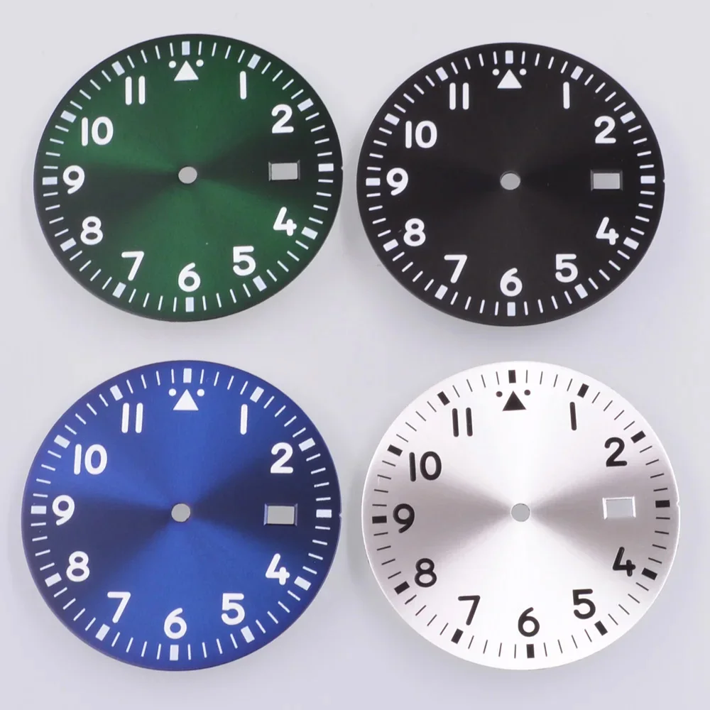 34MM Green Luminous Sterile Dial Fit NH35 NH36 Movement Watch Accessories