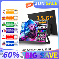 15.6 inch 1080P 60HZ Full HD Portable Monitor 62%SRGB Second screen for laptop for Laptop PC MAC Phone PS4 Xbox Switch