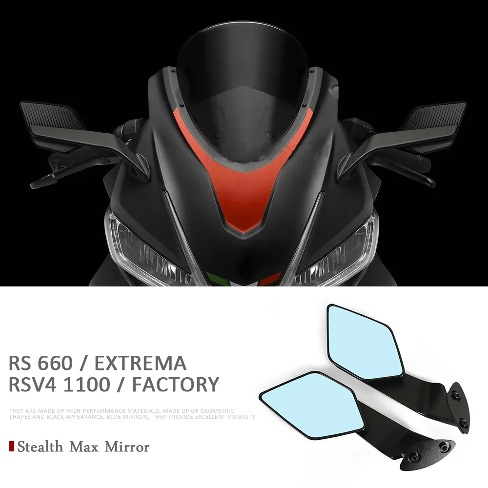 

Adjustable Stealth Max Mirrors For Aprilia RS 660 RSV4 1100 RS660 Motorcycle Stealth Sport Winglet Mirror Kits 2020-2024