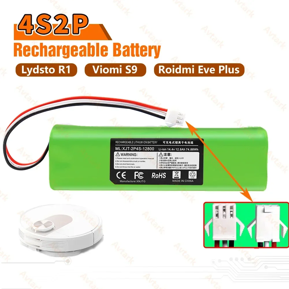 For XiaoMi Roidmi Eve Plus,Viomi S9,Lydsto R1,Viomi VXVC07-JG Original Accessories Lithium Battery Rechargeable Battery Pack