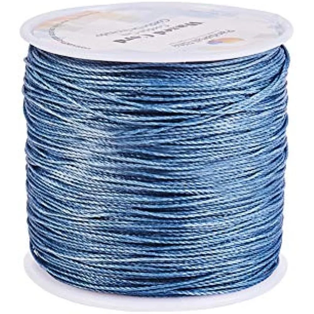 

0.5mm Waxed Cord,116 Yards Waxed Cotton Cord Gray Blue Waxed Thread Beading String Waxed Craft String for Bracelet Necklace