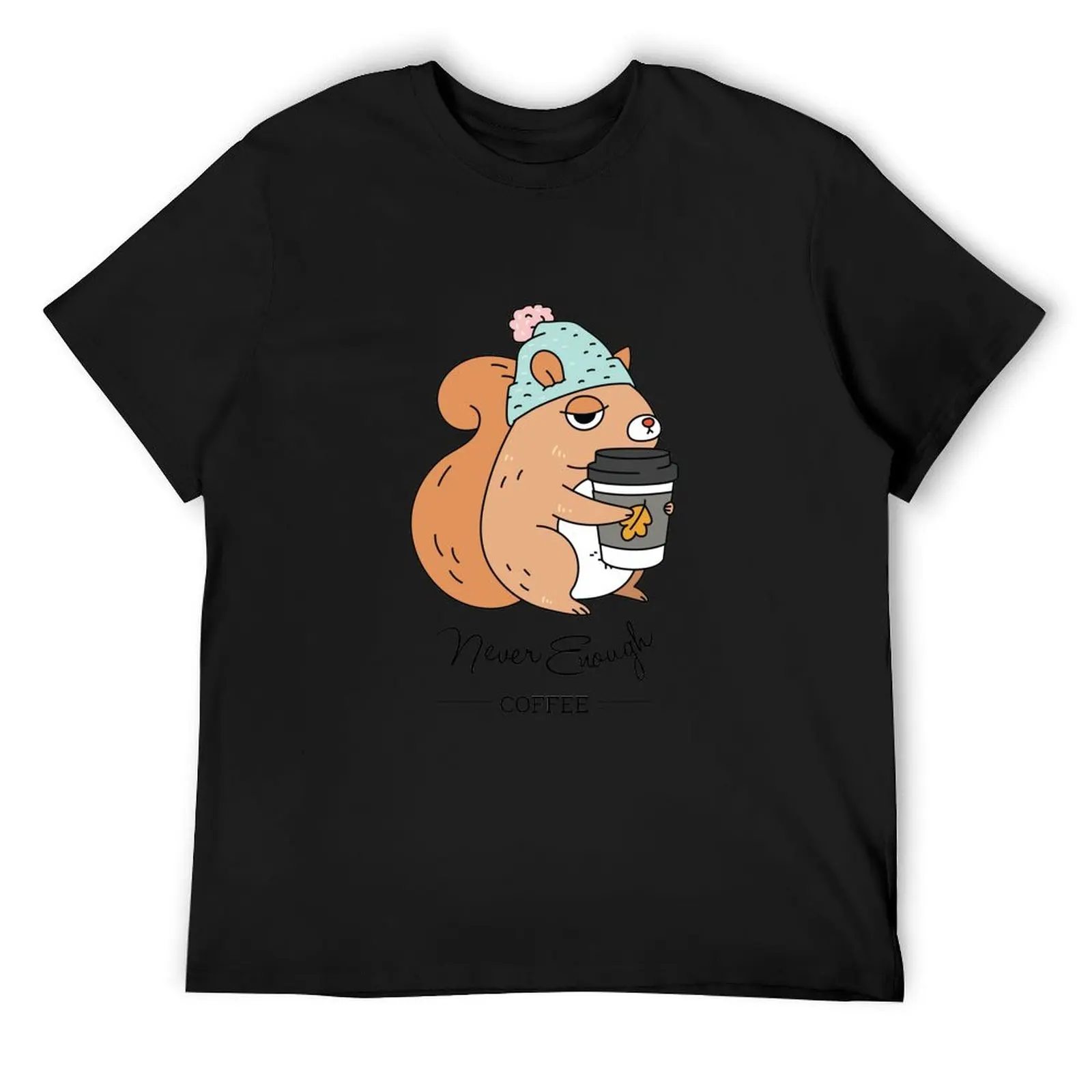 

Squirrel, never enough coffee T-Shirt shirts graphic tee for a boy customizeds t shirts for men cotton
