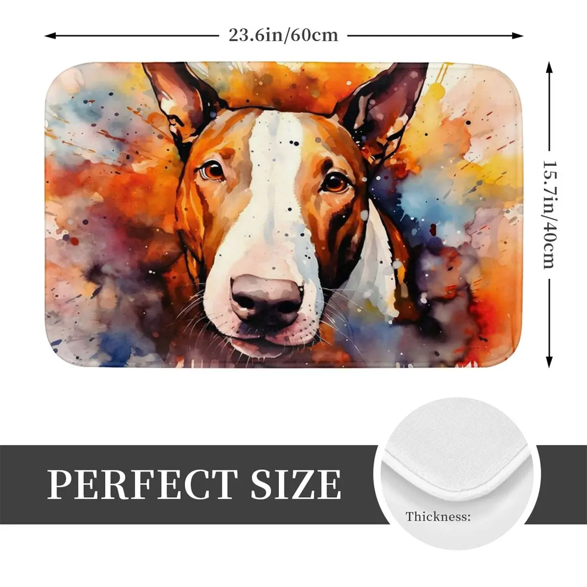 Watercolor Staffordshire Bull Terrier Dog Anti-slip Doormat Floor Mat Carpet Rug for Kitchen Entrance Home Balcony Footpad Mats