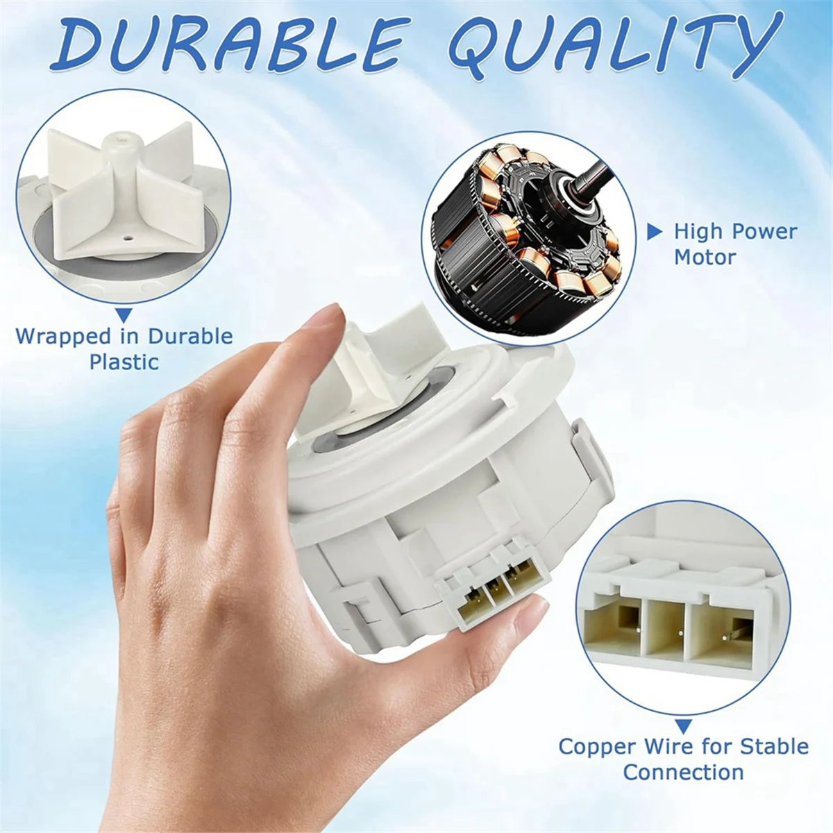 Dishwasher Drain Pump EAU62043401 EAU62043403 for Ken-More Dishwasher/Dryer, Replace EAU60710801 EAU60710802