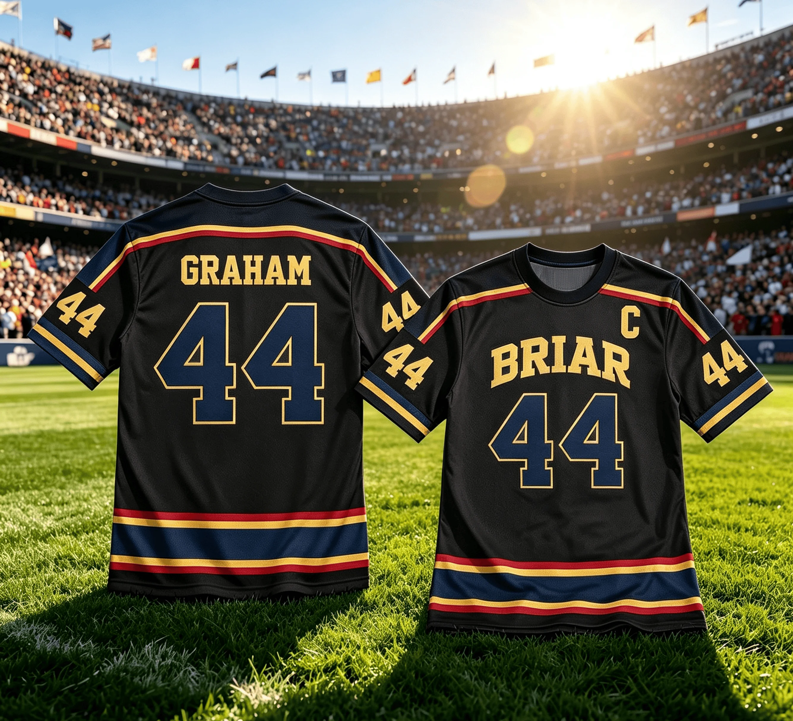 American Retro Striped 44# Graham Jersey Printed Casual Athletic T-shirt