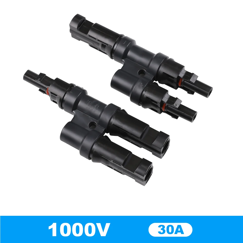 1 Pair Solar PV Branch Connector Male & Female, Waterproof Multi-Panel Parallel Cable Plug for Solar System