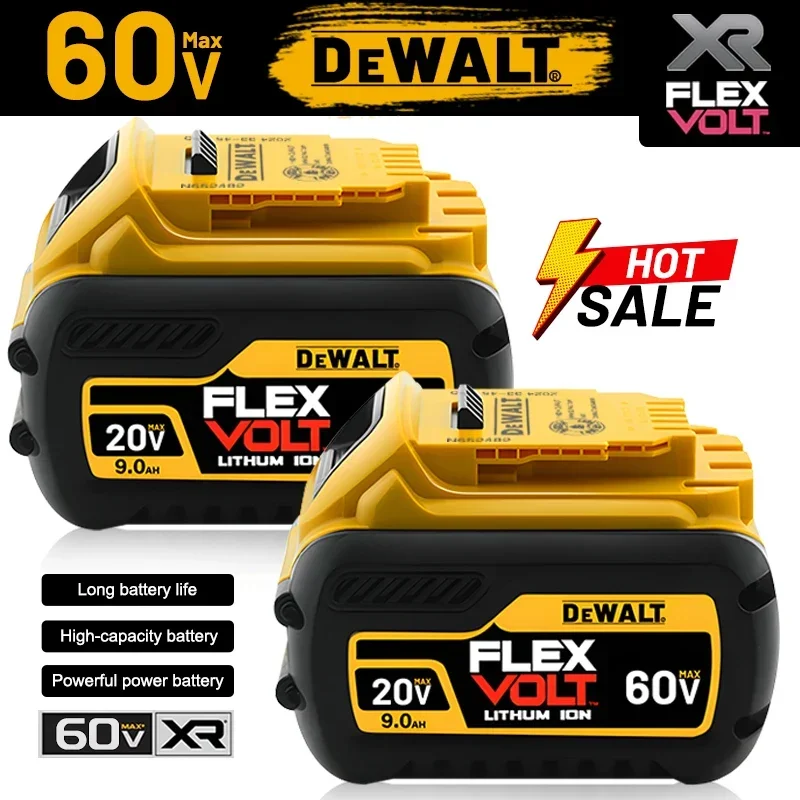 

100% оригинальный аккумулятор Flexvolt DEWALT 20 В/60 В DCB606 DCB182 DCB205 DCB206 DCB209, электроинструмент, аккумулятор 18 В, 9 Ач, аккумуляторы Dewalt