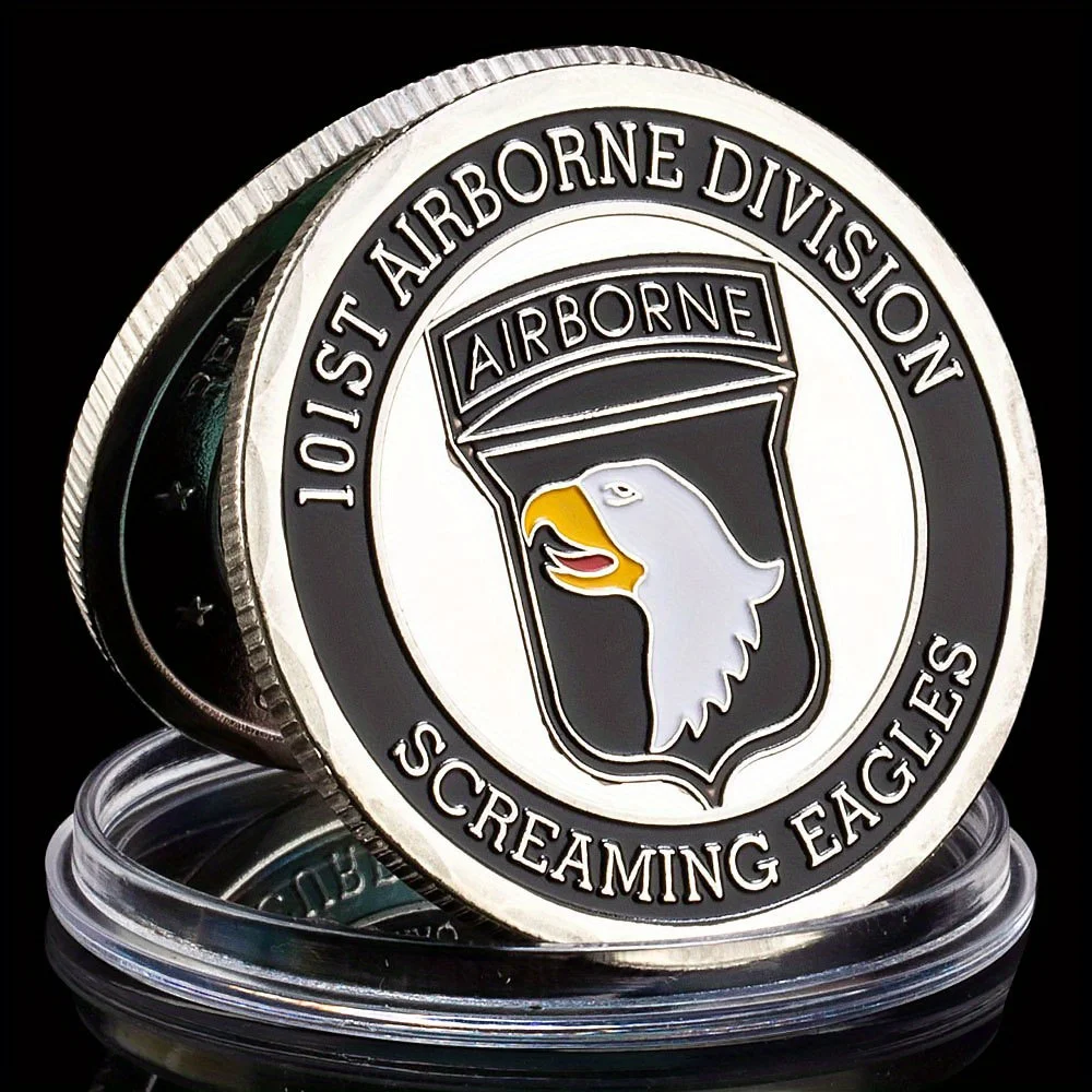 United States Army 101st Airborne Division Souvenir Coin Screaming Eagle Golden Plated Challenge Coin Commemorative Coins