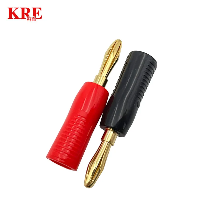 10Pcs New Non Slip Shell 4mm Banana Plugs Gold Plated Musical Speaker Cable Wire Pin Banana Plug Connectors