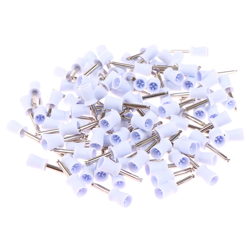 100Pcs Dental Polishing Cup Latch Type Rubber Tooth Polish Polishing Brush Prophy Cup For Low Speed Handpiece Oral Hygiene