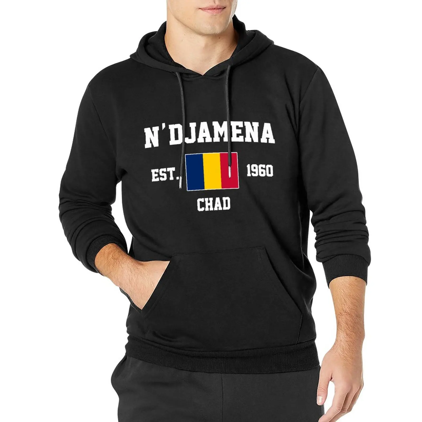 Men Women Hoodies Chad EST.1960 N'Djamena Capital Hoodie Pullover Hooded Hip Hop Sweatshirt Cotton Unisex