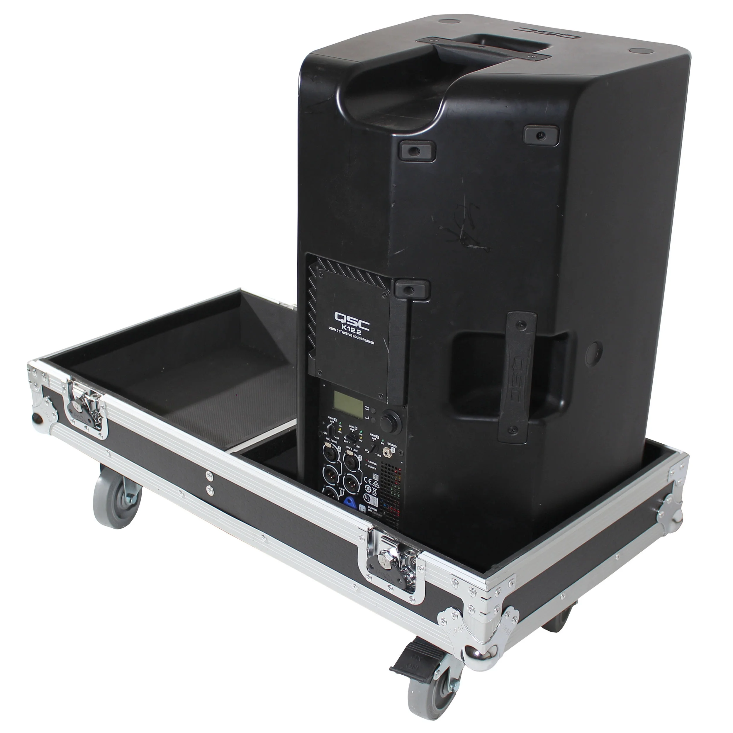 Qsc K12 Lautsprechergehäuse ATA Style Flight Case für 2x QSC K12 oder K12.2 Lautsprecher