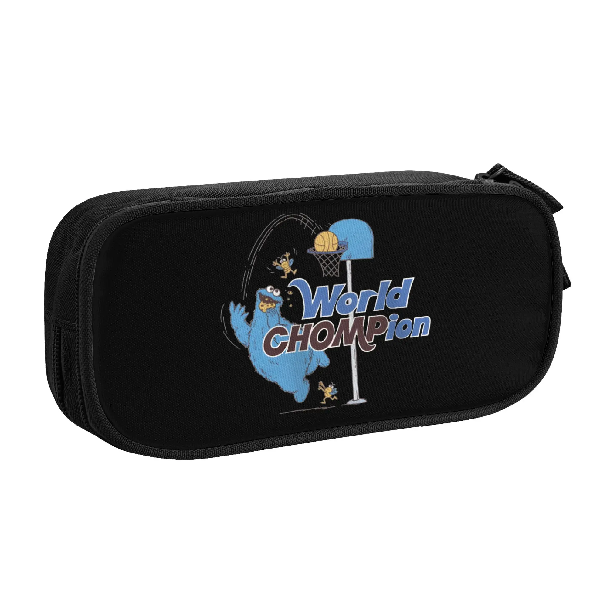 

Cookie Monster Pencil Case for Men Women Big Capacity Cartoon Pen Bag Box School Accessories