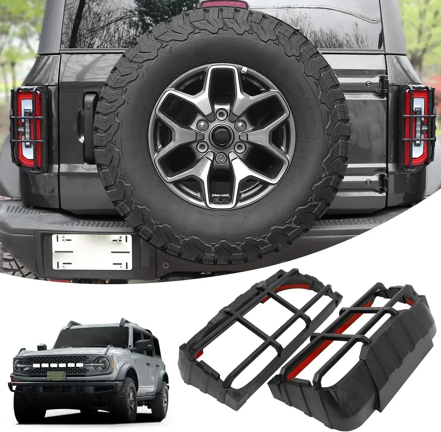 

Car Taillight Guard Cover For Ford Bronco 2021-2024 ABS Tail Light Rear Lamps Protector Exterior Decoration Accessories