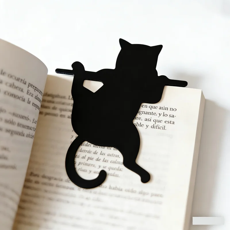 Marque-page mignon en forme de chat noir, cadeau pour les amoureux des chats, marque-page pour étudiants, enseignants, école, maison, marque-page cadeau chat noir, décoration intérieure