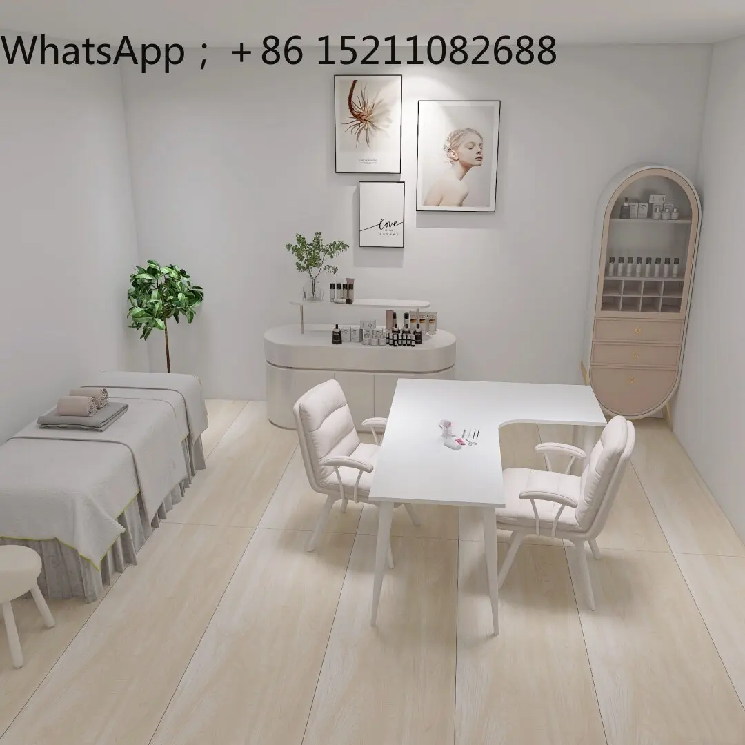 LLY simple corner manicure table white imitation solid wood single double table and chair set