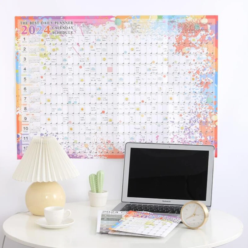 Calendrier annuel 2024, licence 365 jours, calendrier mural, bloc-notes, liste de tâches, agenda, EvaluCheck List, maison, bureau