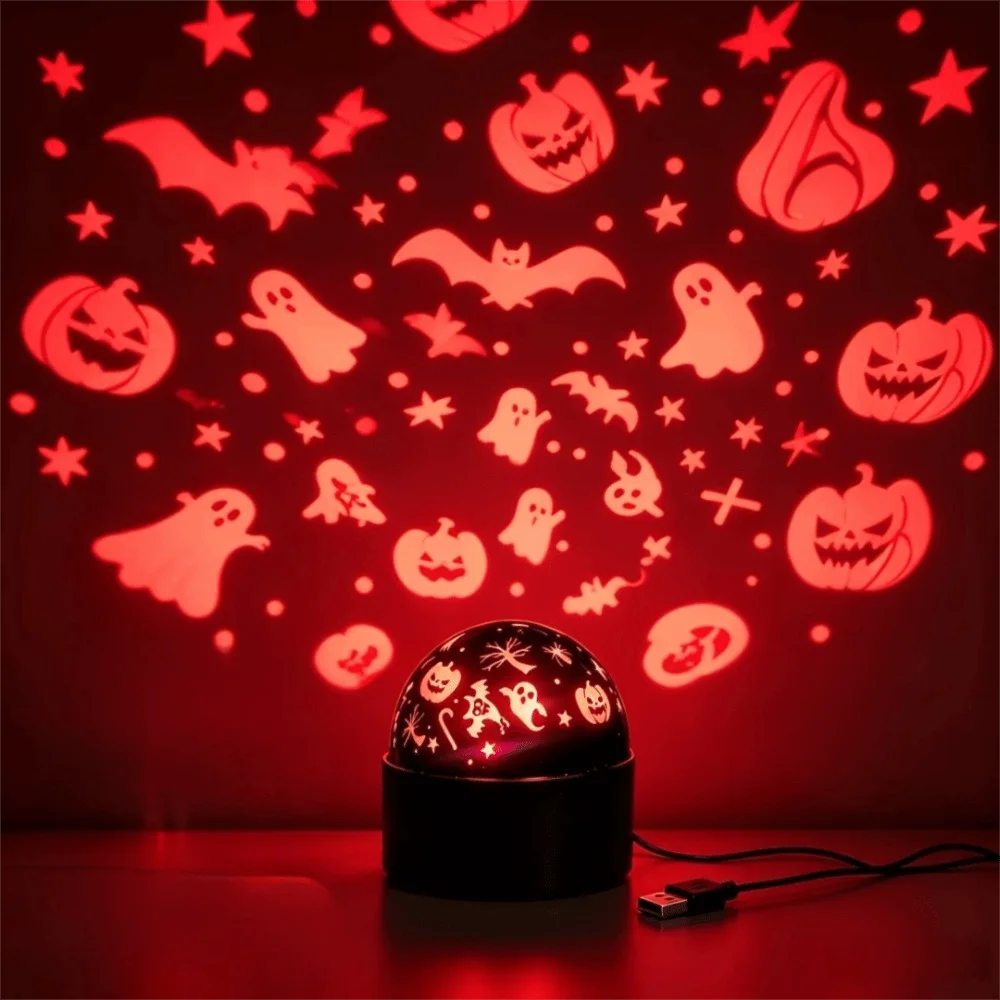 Color-changing Moon Galaxy Projector Light USB Plug-and-Play Flashing Light Effect RGB Projector Lamp Christmas Tree Santa Claus