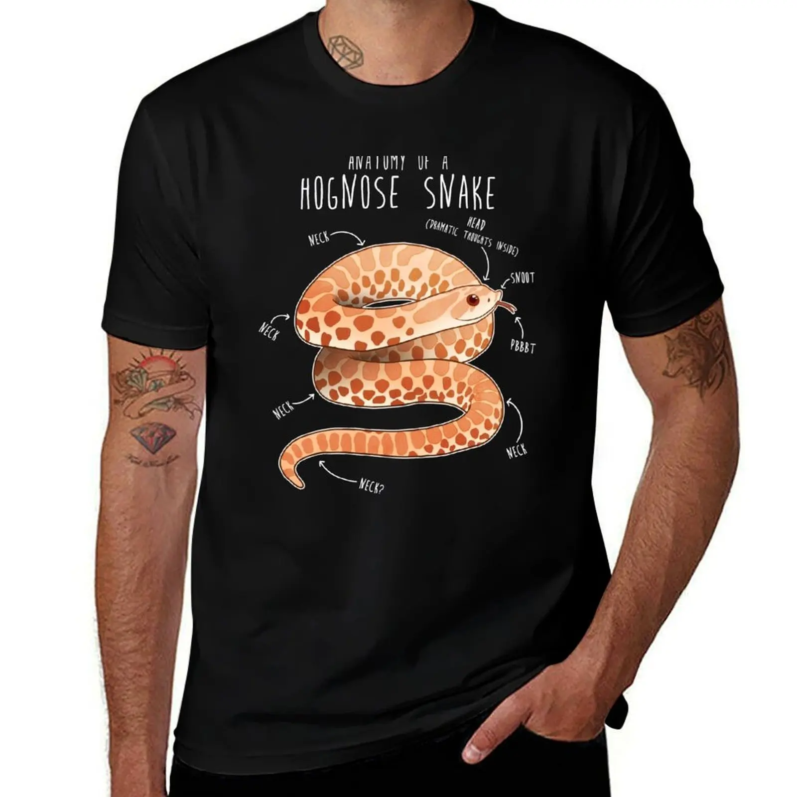 Albino Hognose Snake Anatomy T-Shirt Soft Stretch Short Sleeve Top T-Shirt