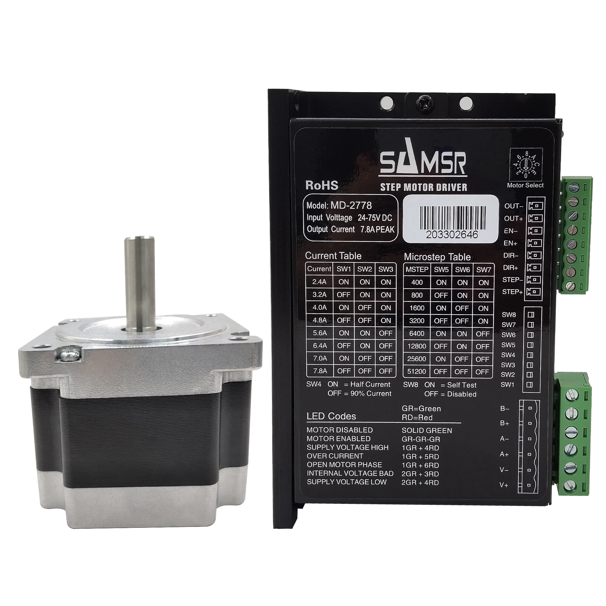 xmsjSS3401AP45A Motor paso a paso bifásico 2.7Nm 34 86 mm Motor paso a paso 86 mm