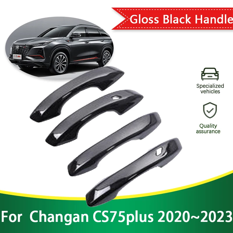 

for Changan Cs75 Plus 2020 2021 2022 2023 Cs75Plus Gloss Black Outer Door Handle Cover Protective Style Stickers Car Accessories