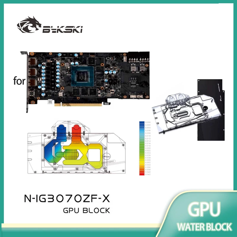 

Водяной блок Bykski для красочной графической карты Battleax GeForce RTX 3070/медный радиатор с полным покрытием, водяное охлаждение N-IG3070ZF-X