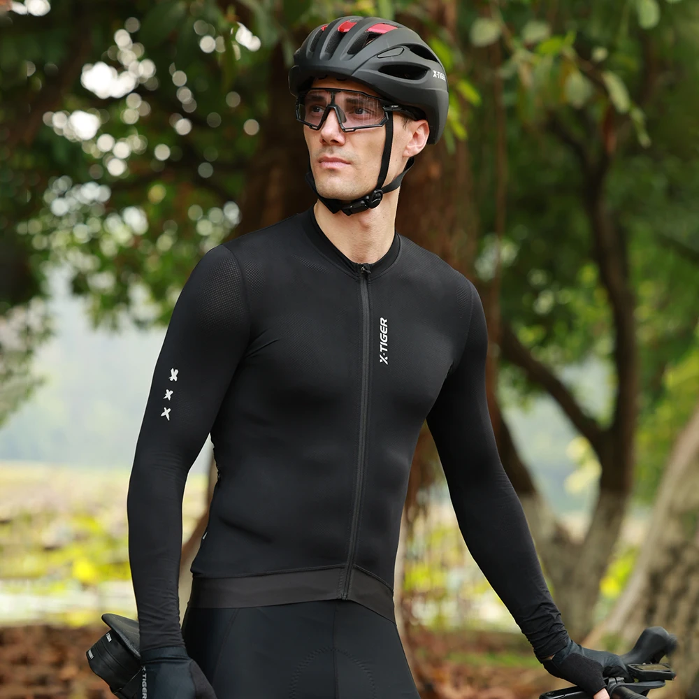 

Велосипедная майка X-TIGER с длинным рукавом, дышащая, для шоссейного и горного велоспорта, быстросохнущая, облегающая, профессиональная, для мужчин и женщин