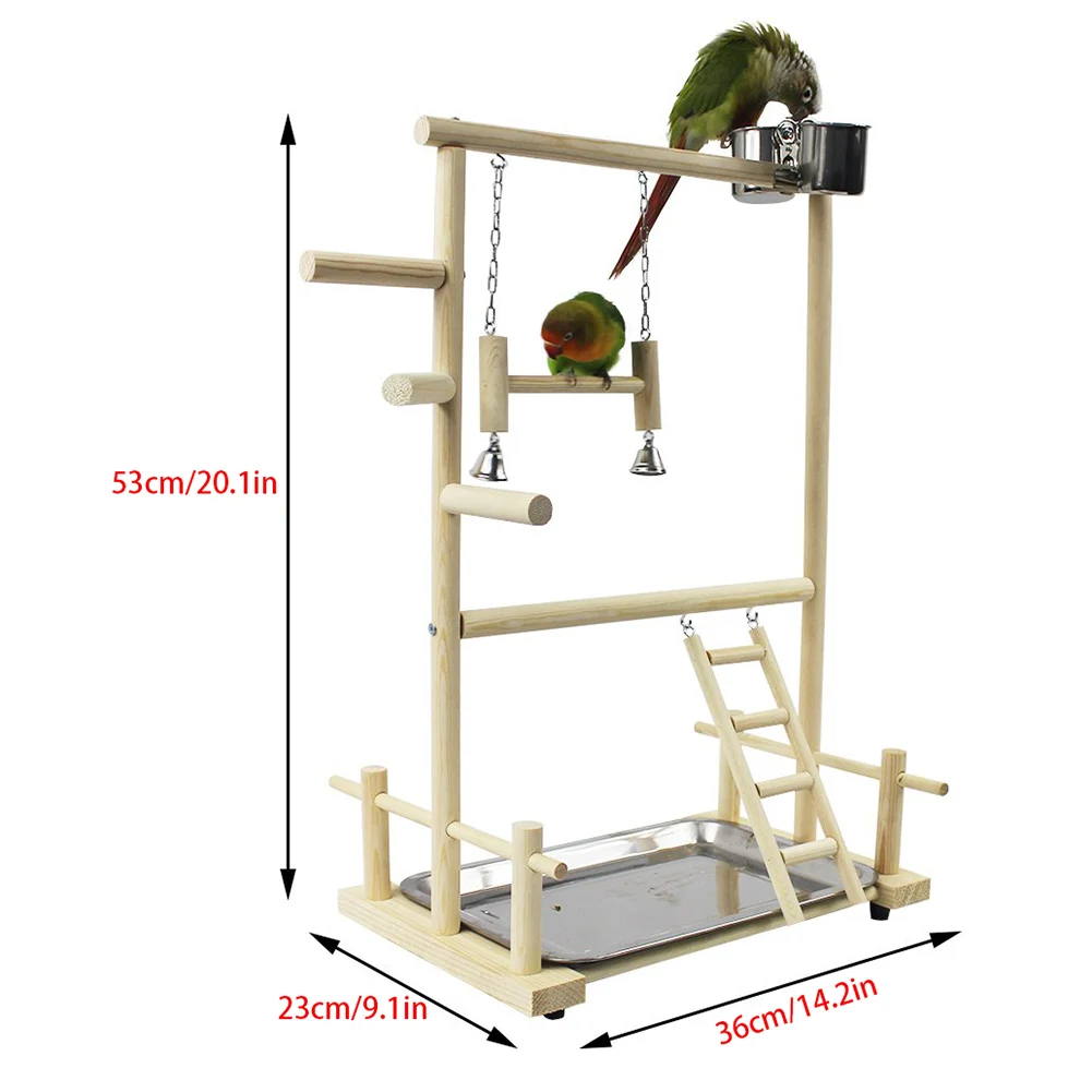 Parrot Playstands Toys Tray Bird Swing Climbing Hanging Ladder Bridge Wood Cockatiel Playground Bird Perches Bird Feeder