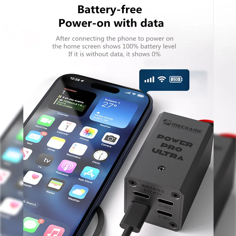 Zestaw kabli MECHANIC Power Pro Ultra IP Power Boot dla IP6 - 15PRO MAX Multi Interface Battery Free Detection Power On Line