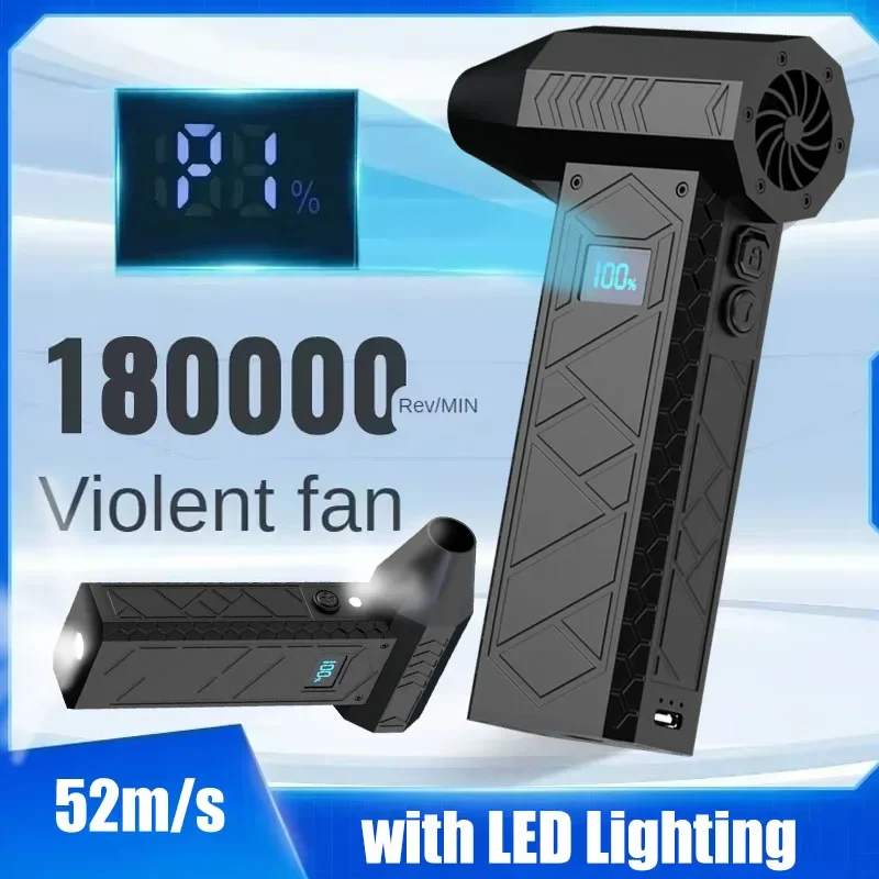 

180000 RPM Electric Air Blower Digital Display Violent Turbo Fan Blower High-Speed Dust Blowing Handheld Portable Turbo Fan