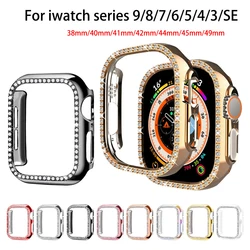 img Diamond Case For Apple Watch Cover 9 8 7 41mm 45mm 44mm 40mm Bling Bumper Protector Shell For iWatch Series 8 3 4 5 6 SE