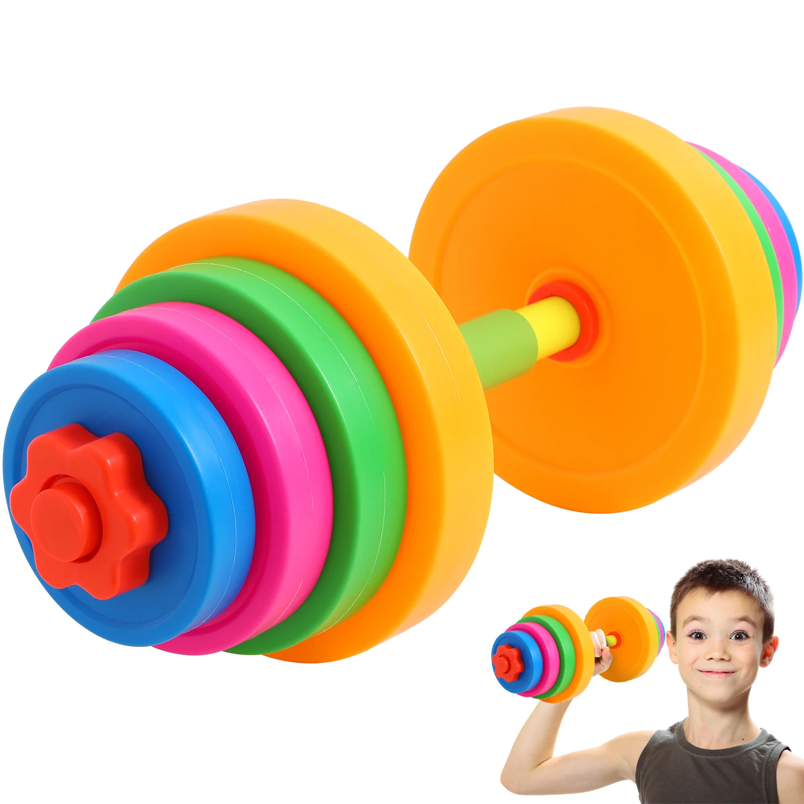 

Sports Girl Adjustable Heavy Dumbbells Woman Fitness Toys Tools for Kids Barbells Plastic Kindergarten Gym