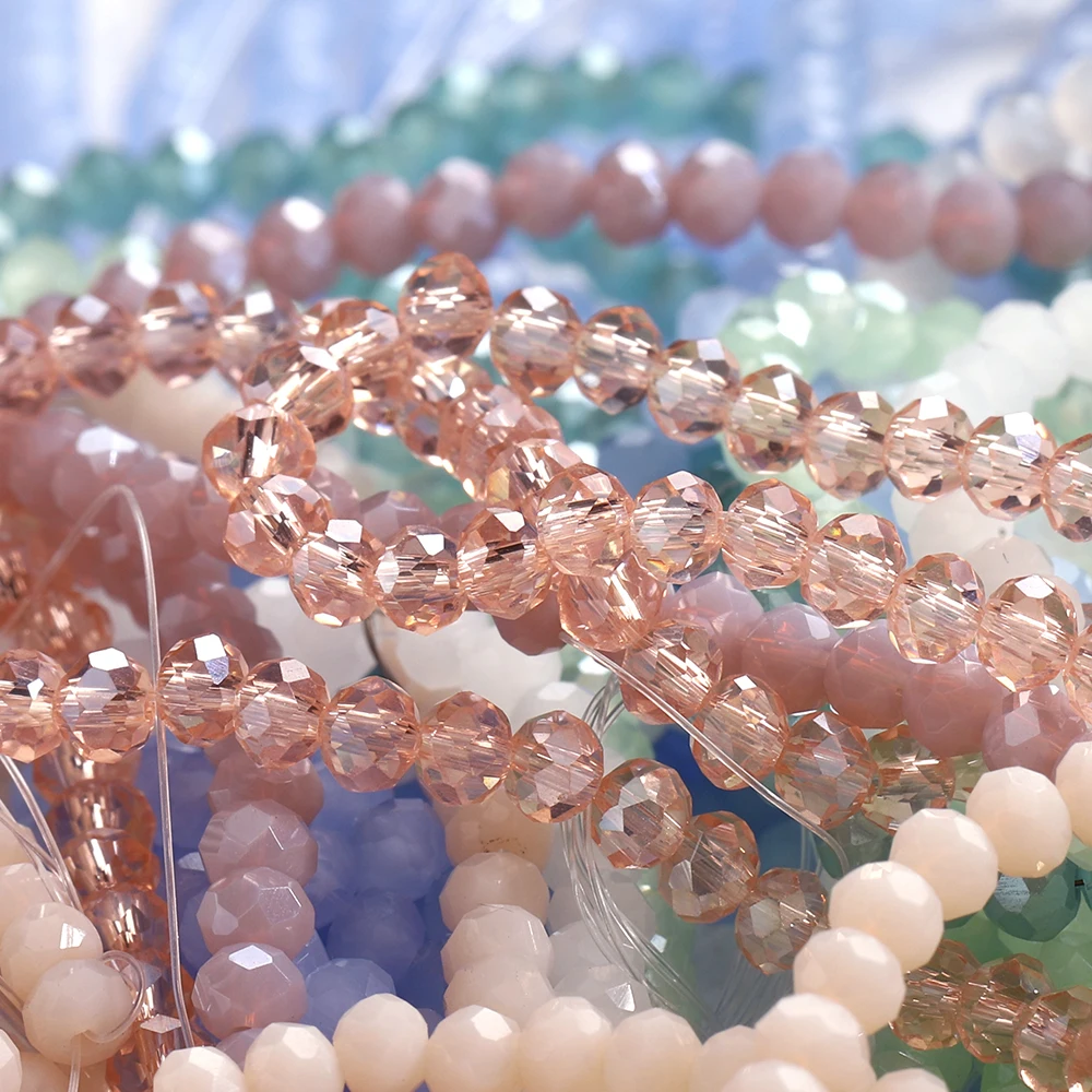 120 Stück Kristallglasperlen, Rondelle, aus Österreich, facettiert, lose, runde Perlen zum Basteln von Schmuck, für DIY-Halsketten und Armbänder. – Detail 13
