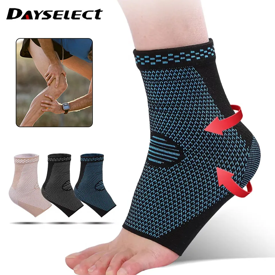 1Pcs Ankle Support Breathable Absorb Sweat Pressure Protection Joint Sprain Elastic Wrapping Knitted Nylon Ankle Guard Men Women