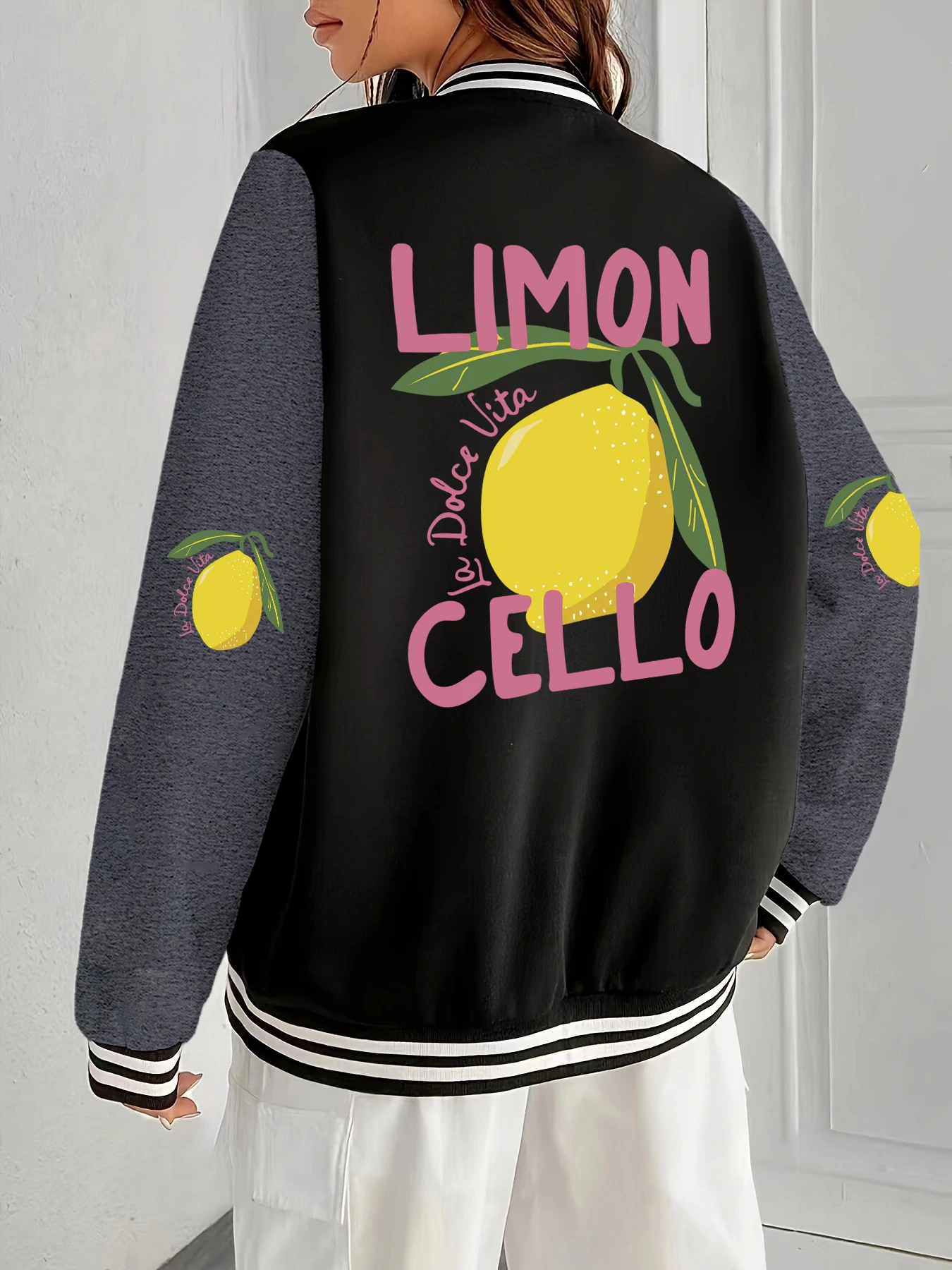 

Creative Lemon Fruit Cello Prints Couple Jackets Hip Hop Loose Veste Warm Sport Jacket Oversized All-Match Clothing Woman