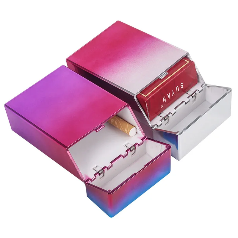 Colorful Slim Long Cigarette Case Box Holder Container Tobacco Case Box Gradient Cigarette Box Case Cigarette Storage Box Case