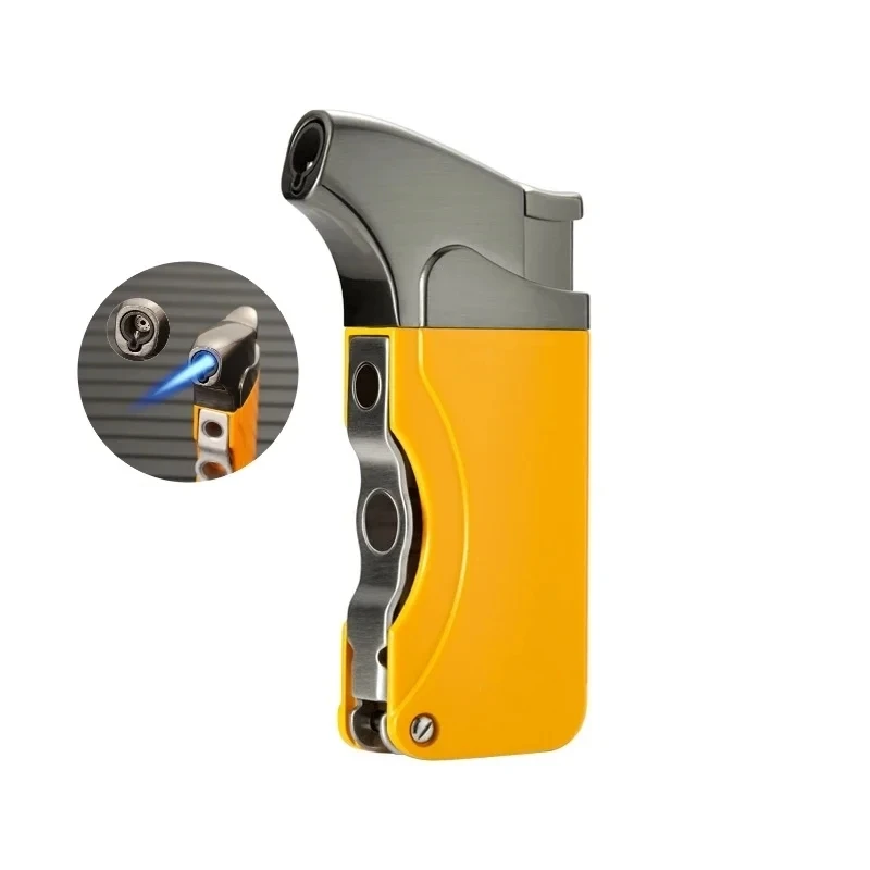 

Cigar Lighter Windproof Butane Lighter Cutter Cigar Accessories Set Metal Gas Torch Lighters Stainless Steel Sharp Cigar Cutter