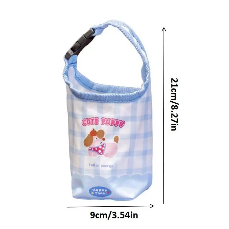 Cartoon Water Bottle Carrier Bag Adjustable Buckle Baby Stroller Bottle Cup Holder Universal Daily Use School Outdoor Trips