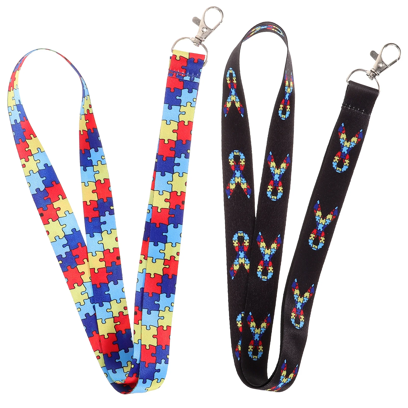 

2pcs Work Nylon Metal Id Card Anti-Loss Office Home Travel Portable Neck Lanyards Badge Lanyard Retractable Badge