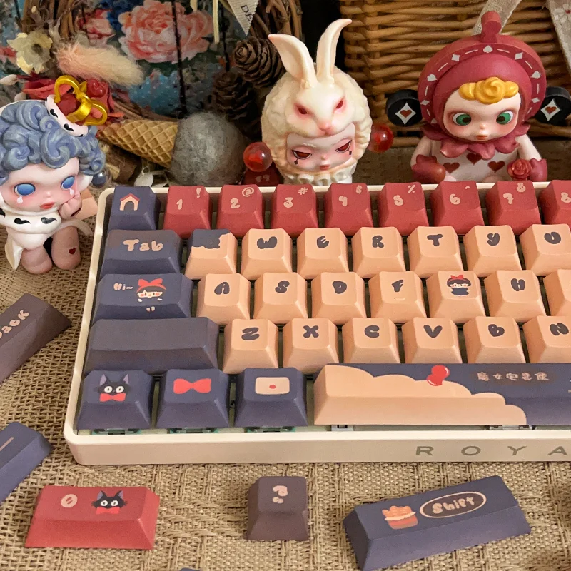 

Kiki's Delivery Service Key Caps Set 130 Keys Anime Theme Cherry Shape PBT Dye Sublimation Original Mechanical Keyboard Keycaps