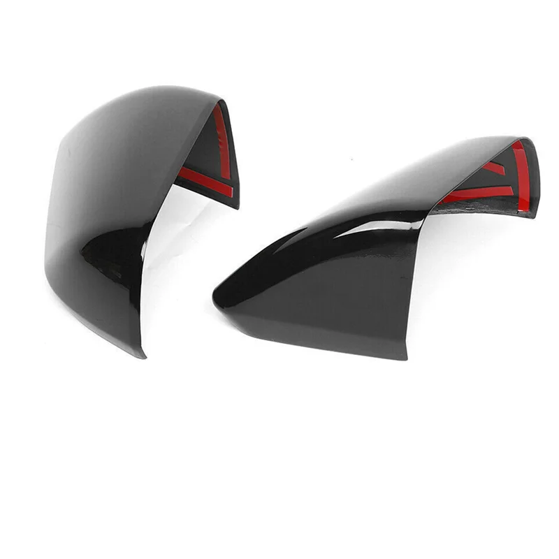 

N31R_ABS Black Side Door Rearview Mirror Cover Trim Shells Cap for Ford Mustang 2015-2020